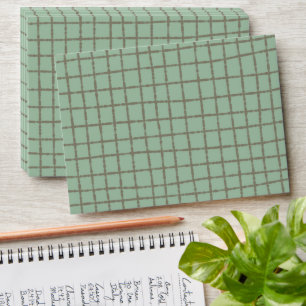 Blue Grey Check Pattern Modern Chequered Design Envelope