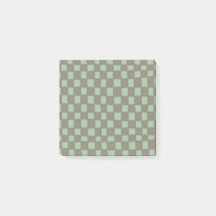 Blue Grey Checkered Pattern Modern Checkerboard Post-it Notes