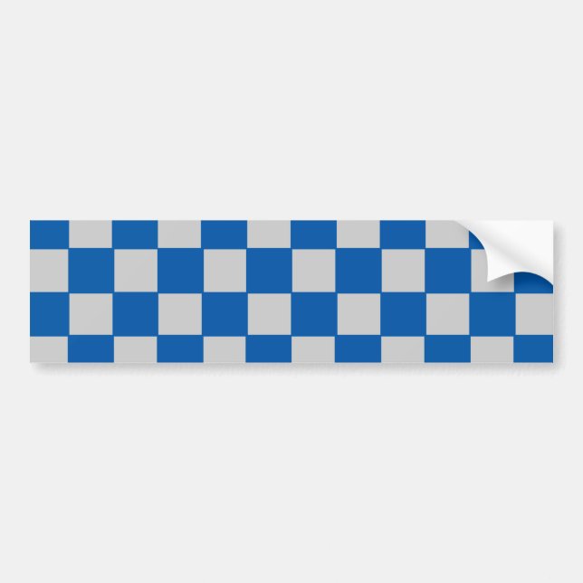 Blue&Grey Checkers Bumper Sticker (Front)