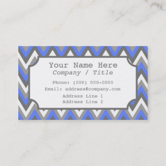 Blue Grey Chevron Label Business Card