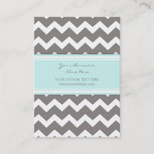 Blue Grey Chevron Retro Business Cards