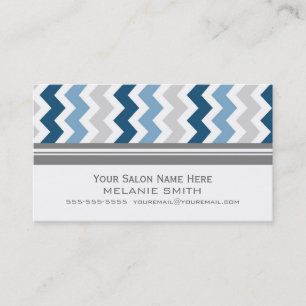 Blue Grey Chevron Salon Appointment Cards