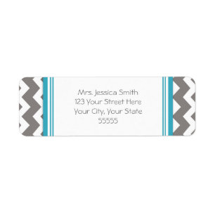 Blue Grey Chevrons Custom Return Address Labels