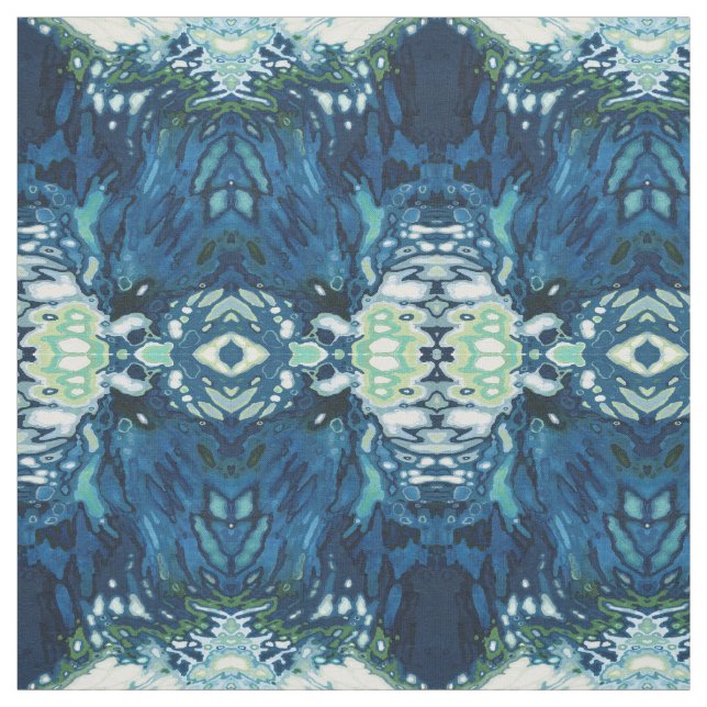 Blue, Grey, Cream & White Fabric 'Dublin' (Swatch)