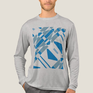 Blue Grey Diagonal Shapes MCM Southwest-inspired Tri-Blend Shirt