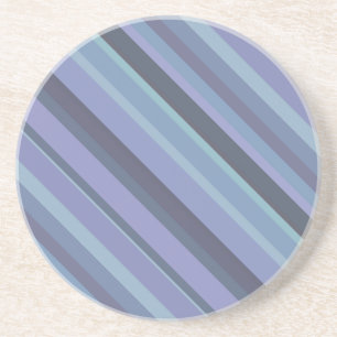 Blue-grey diagonal stripes coaster