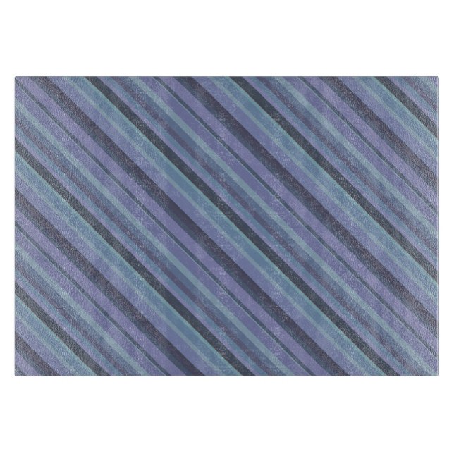 Blue-grey diagonal stripes cutting board (Front)