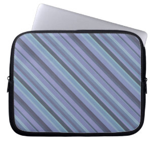Blue-grey diagonal stripes laptop sleeve