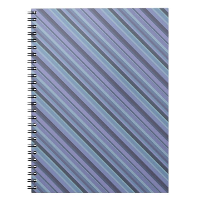 Blue-grey diagonal stripes spiral notebook (Front)