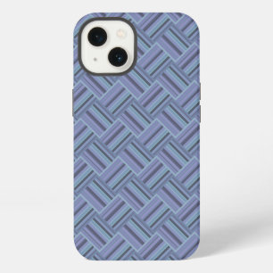 Blue-grey diagonal stripes weave pattern Case-Mate iPhone 13 Case