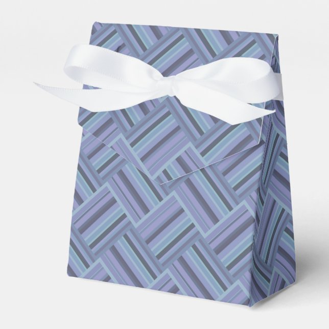 Blue-grey diagonal stripes weave pattern favour box (Front Side)