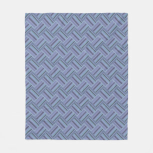 Blue-grey diagonal stripes weave pattern fleece blanket