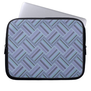 Blue-grey diagonal stripes weave pattern laptop sleeve