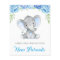 Blue Grey Elephant Shower New Parents Advice Cards