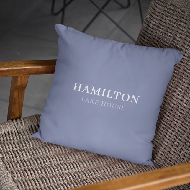 Blue Grey Family Summer Beach or Lake House Custom Cushion (Creator Uploaded)