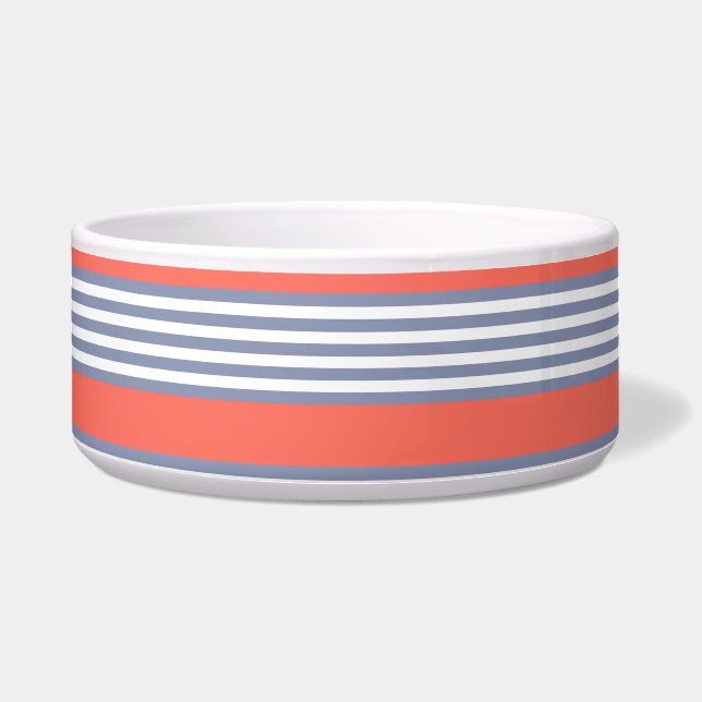 Blue-grey five stripe pattern with living coral (Front)