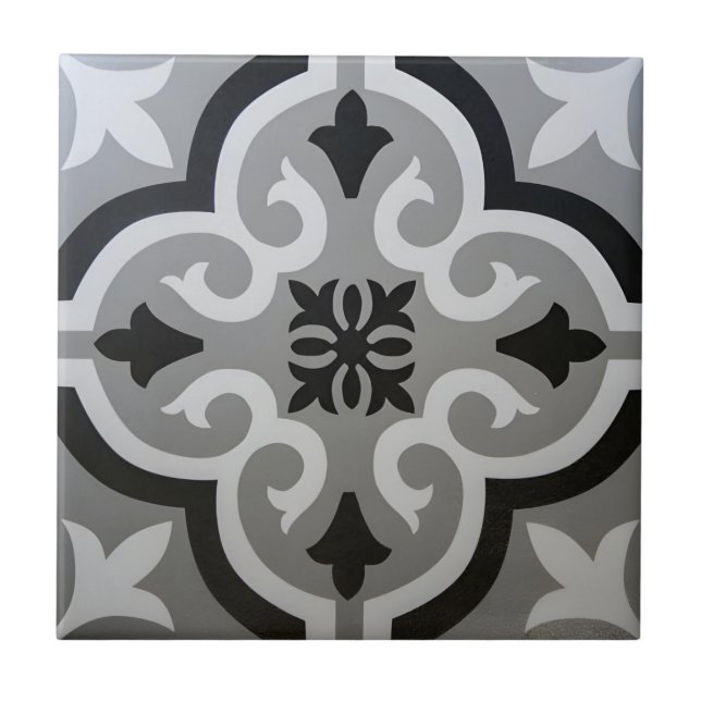 blue grey floor tiles vintage (Front)