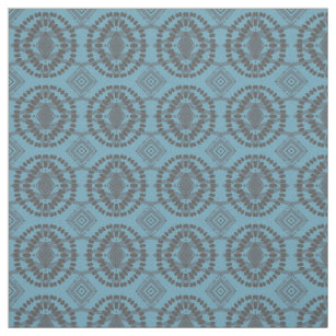 Blue & Grey Flow Geometric Pattern Fabric