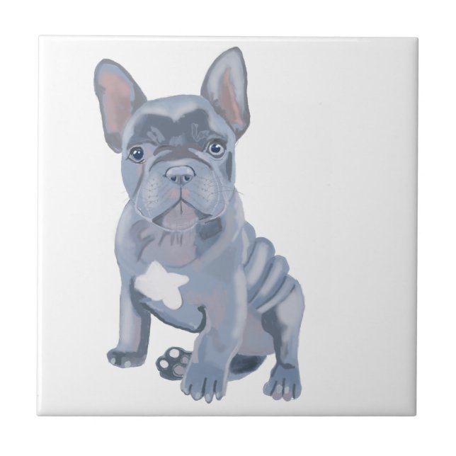 Blue Grey French Bulldog Puppy  Tile (Front)