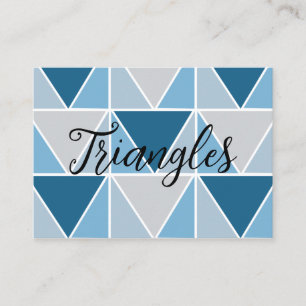 Blue Grey Geometric Triangles Modern Business Card