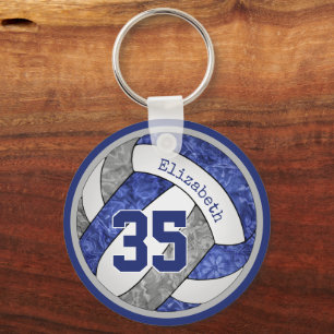 blue grey girls volleyball team colours name numbe key ring