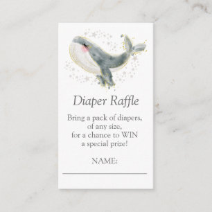  Blue Grey Gold Cute Whale Books for Baby Shower Enclosure Card