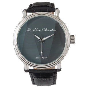 Blue grey gradient waves pattern watch