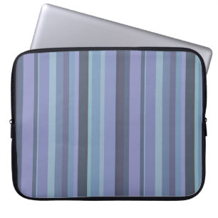 Blue-grey horizontal stripes laptop sleeve