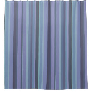Blue-grey horizontal stripes shower curtain