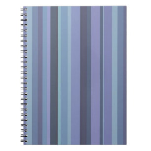 Blue-grey horizontal stripes spiral notebook