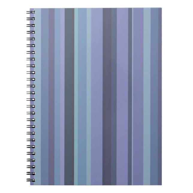 Blue-grey horizontal stripes spiral notebook (Front)