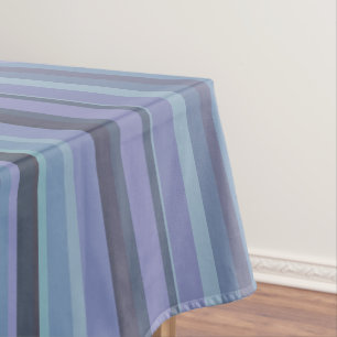 Blue-grey horizontal stripes tablecloth