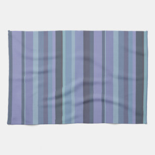 Blue-grey horizontal stripes tea towel