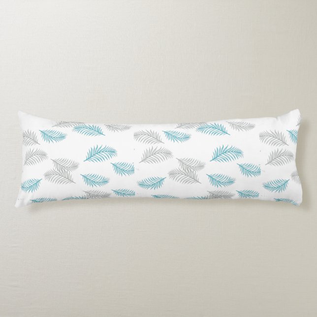 Blue & Grey Leaves Pattern  Body Cushion (Front)