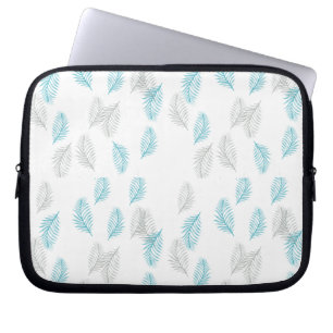 Blue & Grey Leaves Pattern  Laptop Sleeve