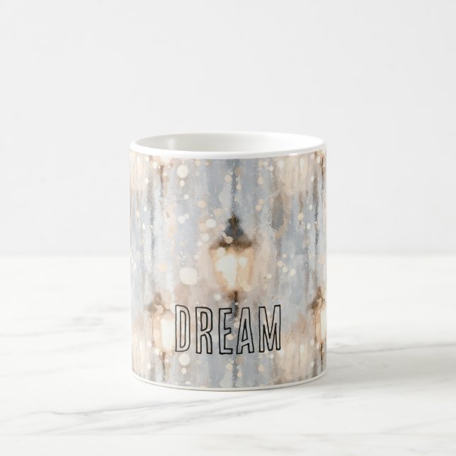 Blue Grey Lights Lantern Coffee Mug (Center)