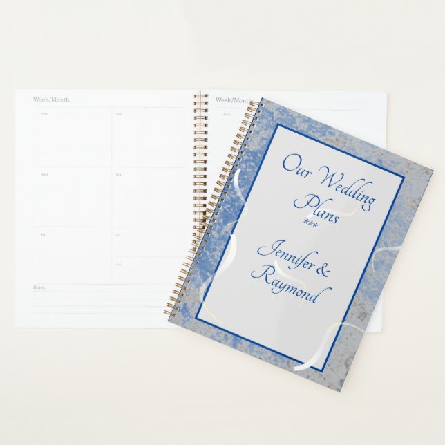 Blue & Grey Marble Personalised Planner (Display)