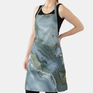 Blue Grey Marble with Gold Vein Apron