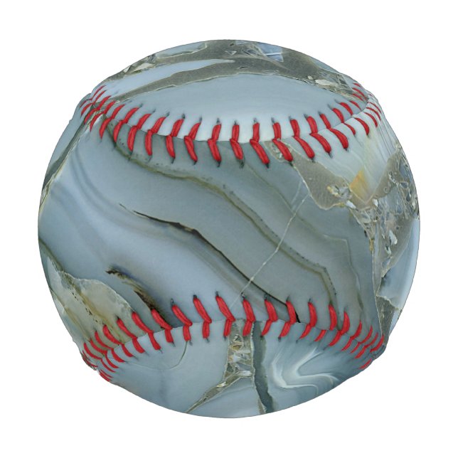 Blue Grey Marble with Gold Vein Baseball (Front)