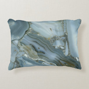 Blue Grey Marble with Gold Vein Decorative Cushion