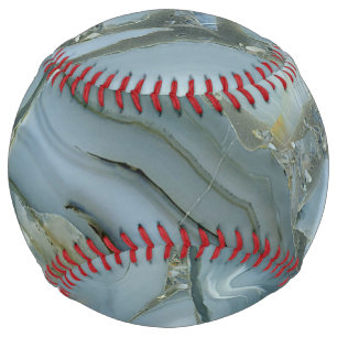 Blue Grey Marble with Gold Vein Softball