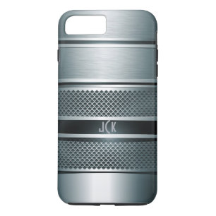 Blue Grey Metallic Design-Monogram Case-Mate iPhone Case