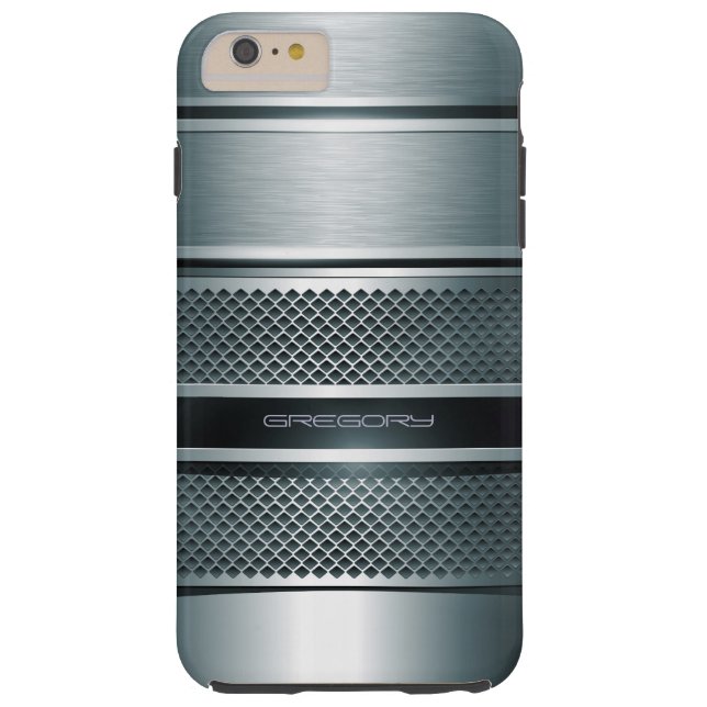 Blue Grey Metallic Stripes Background Case-Mate iPhone Case (Back)