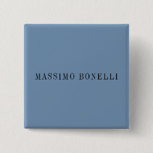 Blue Grey Minimalist Plain Legible Modern 15 Cm Square Badge