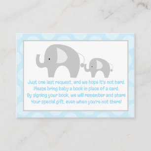Blue/Grey Mod Elephant Enclosure Book Request Card
