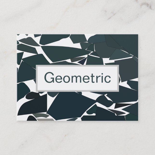 Blue Grey Modern Geometric  Business Card (Front)