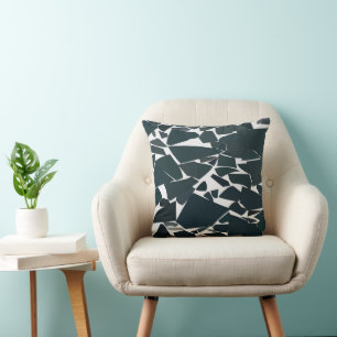 Blue Grey Modern Geometric  Cushion