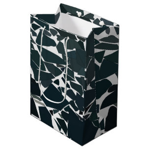 Blue Grey Modern Geometric Medium Gift Bag