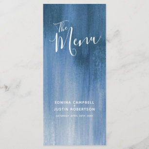 Blue grey modern graded art wedding menu rack pack