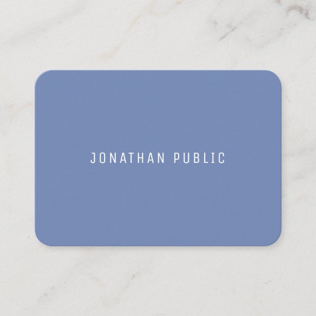 Blue Grey Modern Minimalist Trendy Simple Template Business Card (Front)